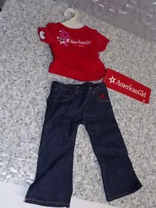 Camiseta American Girl Atlanta con estrellas y jeans azules vaqueros + percha nueva con etiquetas - Imagen 1 de 3