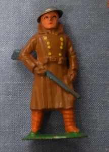 Vintage Barclay Army Soldier Trench Coat Metal Hat Dough Boy 1st War - Picture 1 of 2