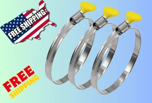 4" Stainless Steel Dryer Hose Clamp for Vent, Plumbing (91-114mm) - Bild 1 von 5