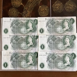 Bank Of England Hollom One Pound Bank Note X 6 - Picture 1 of 6