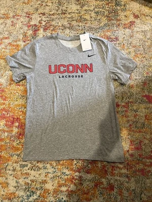 UConn Huskies 长曲棍球耐克 Dri-Fit 短袖 T 恤男式中号灰色 — 第 1/4 张图片