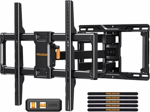 Perlegear Full Motion TV Wall Mount for Most 42–84 Inch Flat Curved Tvs up to 13 - Picture 1 of 12