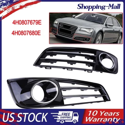 Cubierta de rejilla antiniebla parachoques delantero izquierdo + derecho para Audi A8 D4 2011 2012-2014 Foto 1 de 4