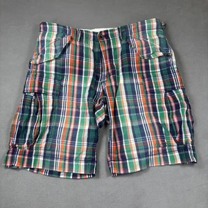 Polo Ralph Lauren pantaloncino uomo 36 multicolore Madras plaid cargo bottone a pressione - Foto 1 di 11