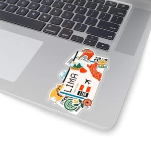 Lima Sticker Peru Stickers Peruvian Flag Travel Sticker Laptop Decal Car Suitcas - Afbeelding 1 van 6