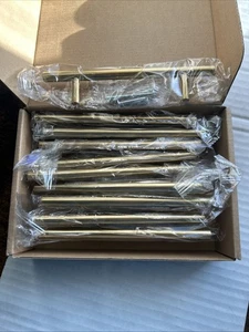 Haidms 10er-Pack gebürstetes Messing Küchenschrankgriffe 4" Loch Mitte ~ neu - Bild 1 von 3