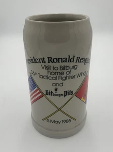 President Ronald Reagan's Visit to Bitburg Germany May 5th, 1985 Beer Stein. - Picture 1 of 7