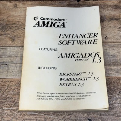 Amiga Enhancer AmigaDOS KickStart 1.3 1988 Vintage Commodore Manual - Image 1 of 4