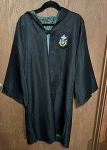 Harry Potter Black Green Slytherin Robe Adult Small Wizarding World Hooded Cloak - Picture 1 of 9