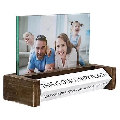NEW Malden Family Love Spin Quote Decorative 4x6 in. Photo Picture Frame walnut - Image 1 of 4