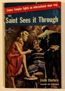 The Saint Sees It Through by Leslie Charteris 1954 Avon 619 Vintage Paperback - Bild 1 von 1