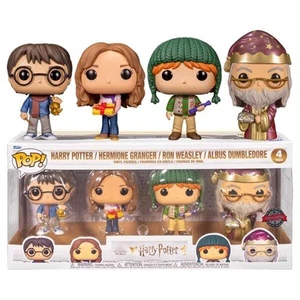Funko POP Harry Potter Holiday 4 Pack Vinyl Figure (Harry, Hermione, Ron and Alb - Picture 1 of 1