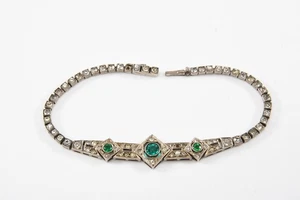 C24L08- Art Déco Silber geprüftes Armband mit Schmucksteinen - Bild 1 von 12