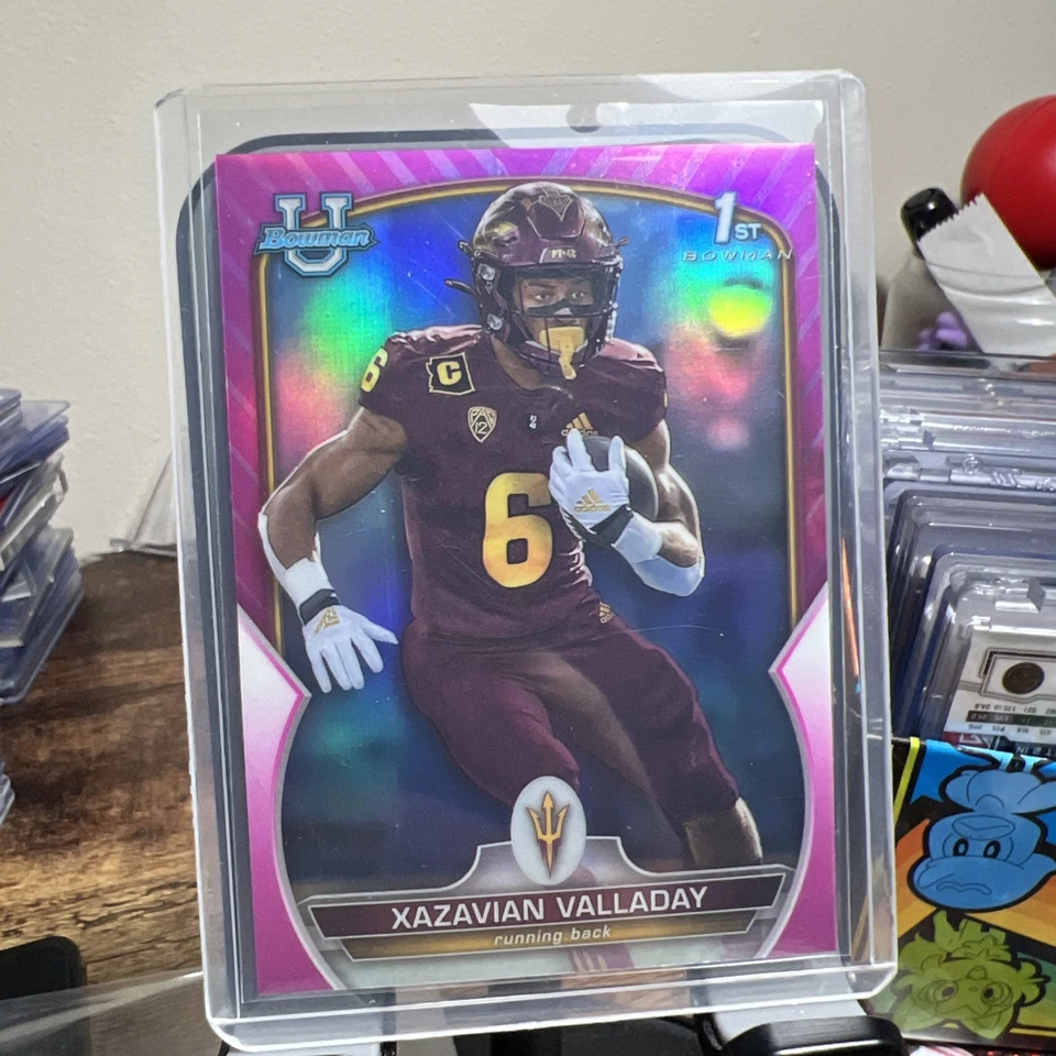 2022 Bowman University Chrome - Xazavian Valladay #64 Pink Refractor (RC) - Image 1 of 2