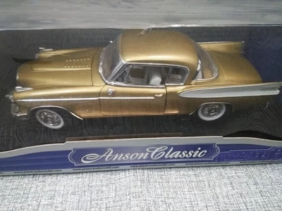 NEW Anson Classic 1957 Studebaker Golden Hawk 1:18 Scale Diecast Model Car –Gold - Image 1 of 4