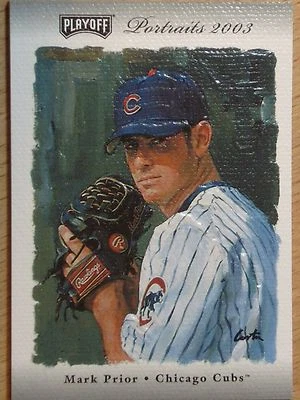 MARK PRIOR 2003 PLAYOFF PORTRAITS -  GAME WORN JERSEY & GAME USED BAT  #23/25 - Image 1 of 4