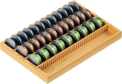 Soporte de almacenamiento de cápsulas de café de bambú MinBoo inserto de cajón para mostrador compatible Nes Foto 1 de 4