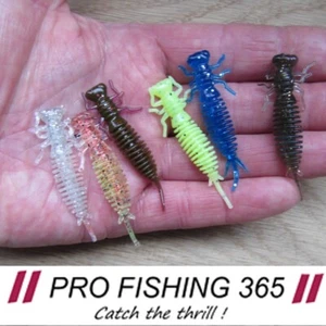 Larva Creature Bug Insect Soft Bait Fishing Lures Perch Chub Drop Shot 35mm. - Picture 1 of 14