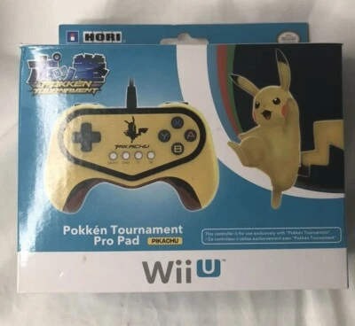 Wired HORI Wii U Pokken Tournament Pro Pad Pikachu Edition Pokémon Controller - Image 1 of 3