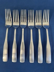 6 tenedores de cena Cambridge MADISON 7-3/4" cubiertos de acero inoxidable satinado en muy buen estado - Imagen 1 de 10