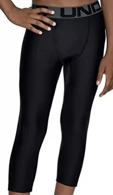 NUEVO CON ETIQUETAS - Leggings Under Armour Heatgear 3/4 Negros - 1328980 - Talla XL para niño Foto 1 de 4