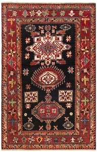 Hamedan Handgeknüpfter Perserteppich 195x128 cm-Orient,Rug,Carpet,Rug,Schwarz - Imagen 1 de 10