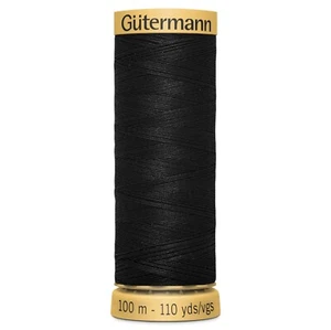 2 reels Gutermann natural cotton Thread each 100m 110 yards - col 5201 black - Picture 1 of 1
