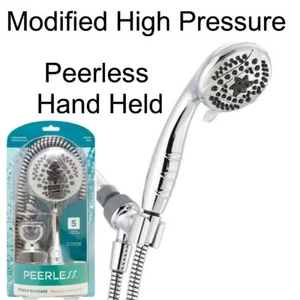 Modified 10.5gpm High Pressure Shower Head Hand Held 5 Patterns Chrome - Picture 1 of 17
