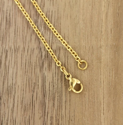 Collar de cadena de cable de acero inoxidable dorado 22" - 2 mm - 1 collar - N535 Foto 1 de 4