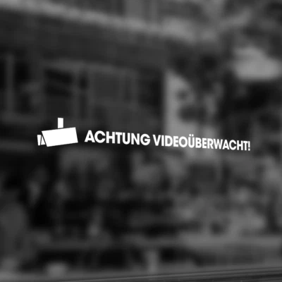 DREIACHTEINS MEDIA Aufkleber Folie "Achtung Videoüberwacht" Sicherheit Objektschutz Security A405