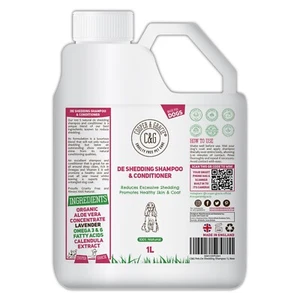 De Shedding Shampoos & Conditioners For Dogs 1 Litre - Picture 1 of 7