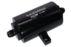 Raceworks 10 Micron Billet Inline Fuel Filter with Integrated Mount AN-6 - Picture 1 of 1