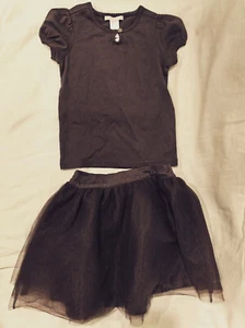 NEW Janie & Jack Girl's Top & Tulle Skirt set - Brown size 3T with tags - Picture 1 of 6