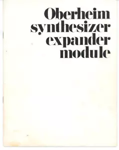 1975 Oberheim Synthesizer Expander Module Instruction Manual - Picture 1 of 3
