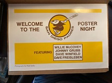 1974 San Diego Padres Baseball Poster Night SGA Willie McCovey Dave Winfield