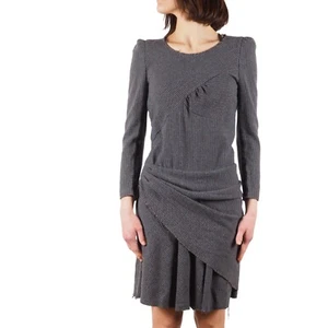 Isabel Marant Etoile Asymmetric Draped Wool Fringe Gray Dress size 2 / US 6 - Picture 1 of 11