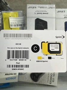 SPRINT SIM CARD SIMOLW506C (Nano, Micro, and Mini size) C - Zdjęcie 1 z 3