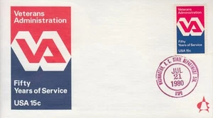 1980 #1825 VA FDC NO OFICIAL DC Departamento de Estado STA. ¡Con ADAMS CACHET RARA GEMA UA! - Imagen 1 de 2