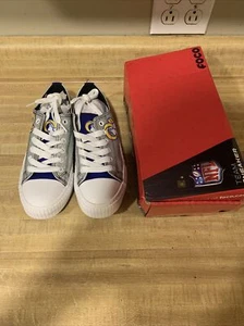 NFL Women's Size 8 Glitter Low Top Canvas Shoes - Picture 1 of 5