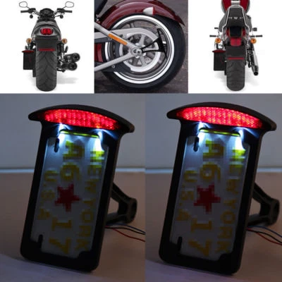 Soporte de matrícula LED de montaje para motocicleta para luz trasera para hierro 883 Fatboy Foto 1 de 4