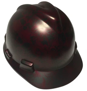 Hydro Dipped Hard Hat MSA V-Gard Cap Style Brandywine Red Filigran SKulls Satin - Bild 1 von 7