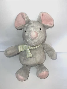 Carter's 2013 Gray Mouse Stuffed Animal green white scarf Baby Plush Lovey soft - Picture 1 of 7