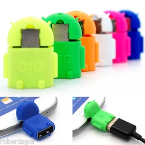 ADATTATORE ROBOT ANDROID MICRO OTG USB A USB FEMMINA TRASFERIMENTO FILE DATI - Foto 1 di 1