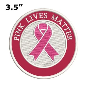 Breast Cancer Awareness Support Ribbon Patch Embroidered Iron-on Applique Pink - Picture 1 of 12