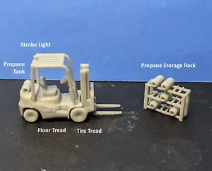 1/72 Scale 3 PC Fork Lift and Propane Rack special request - Picture 1 of 3