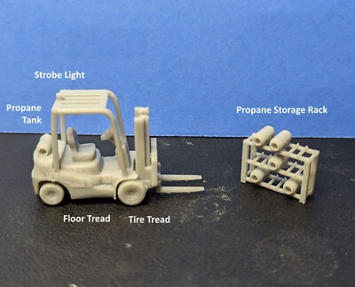 1/72 Scale 3 PC Fork Lift and Propane Rack special request - Image 1 of 3