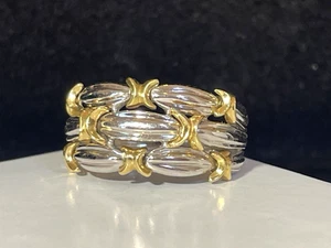 ANILLO BANDA ORO BLANCO Y AMARILLO 18K 4,6 GRS TALLA 5 - Imagen 1 de 13