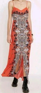 Free People Intimately Morning Song Maxi Dress Cami Boho Floral Festival Red S - Picture 1 of 19