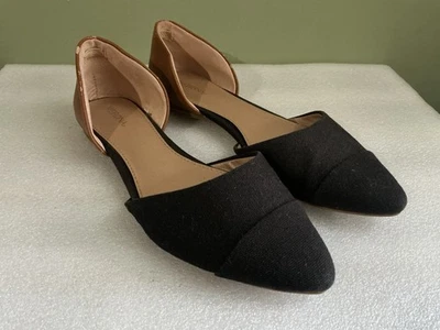 Planos cómodos Merona Celina para mujer 7b negro/marrón recorte lateral ligeramente usados Foto 1 de 4