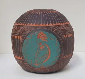 Navajo Pottery Vase Anderson Joe Certifcate Of Authenticity Kokopelli - Picture 1 of 9